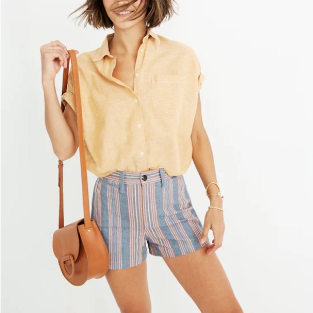 Madewell Emmett Rainbow stripe shorts 27”